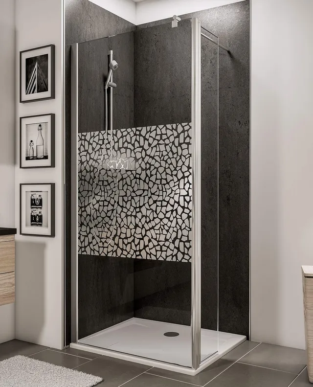 schulte-style-2-0-d369308-f-paroi-de-douche-100x30x190-cm-verre-galets image 1