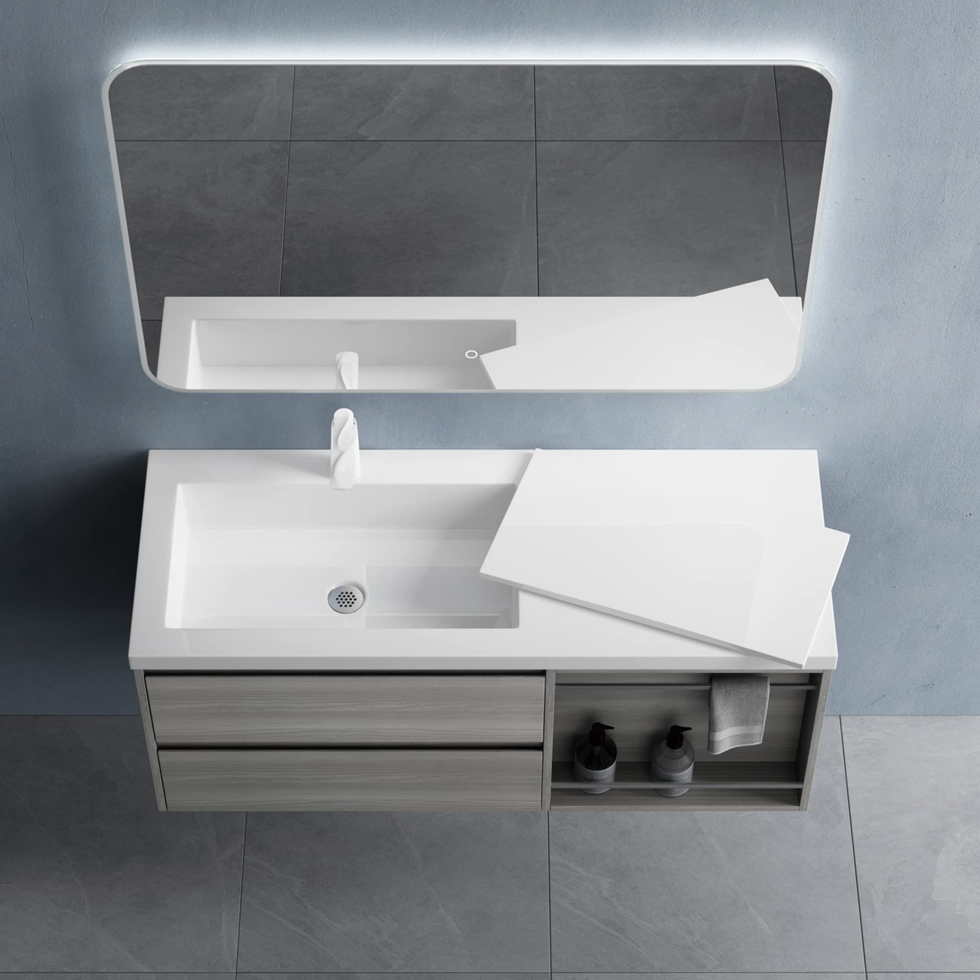 doporro-meuble-salle-de-bain-suspendu-120-cm-ch-ne-fonc image 4