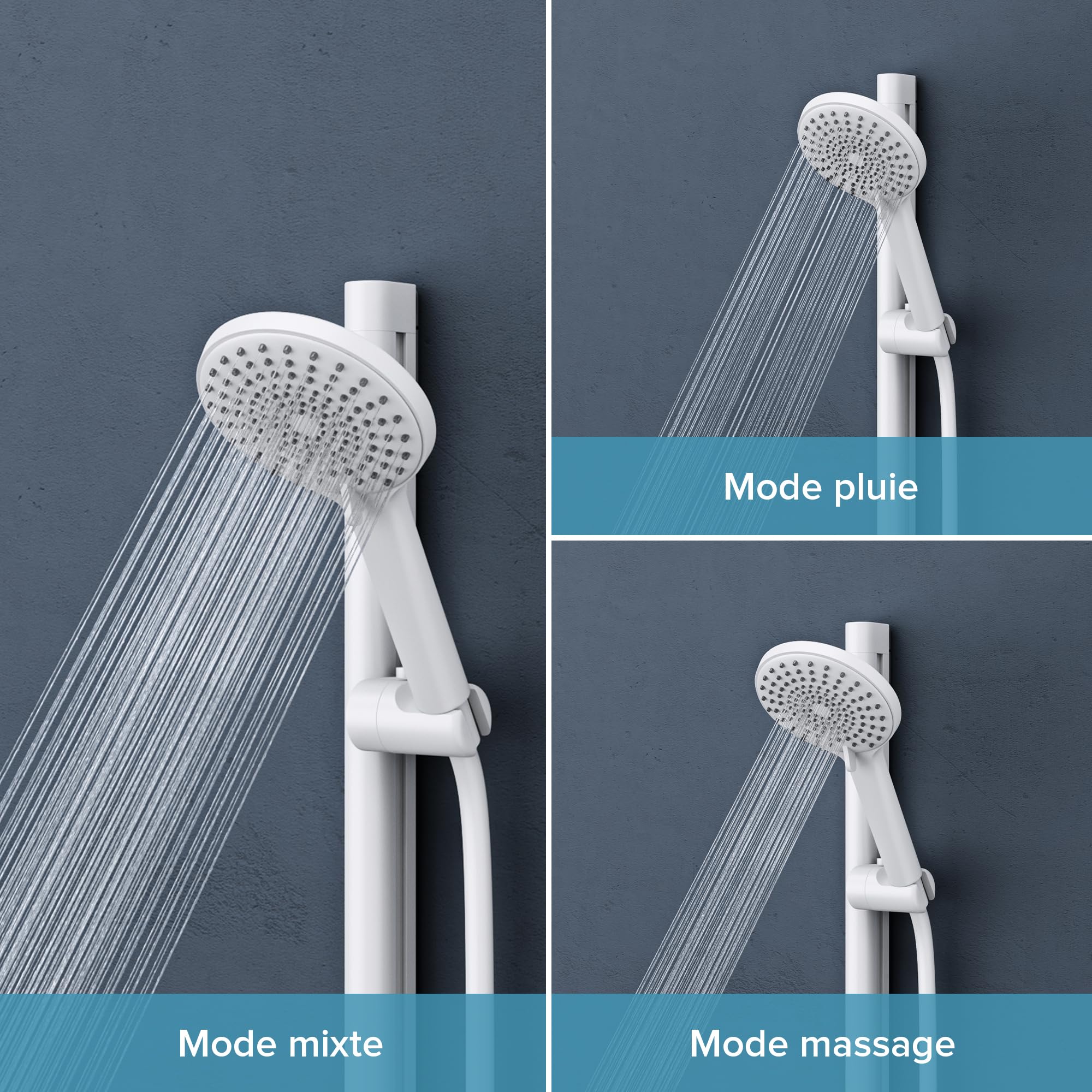 doporro-colonne-de-douche-thermostatique-blanc-mat-avec-tablette image 4