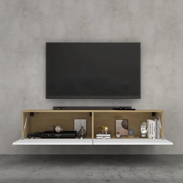 doporro-m-bel-meuble-tv-140-cm-portes-soft-close-rangement image 1