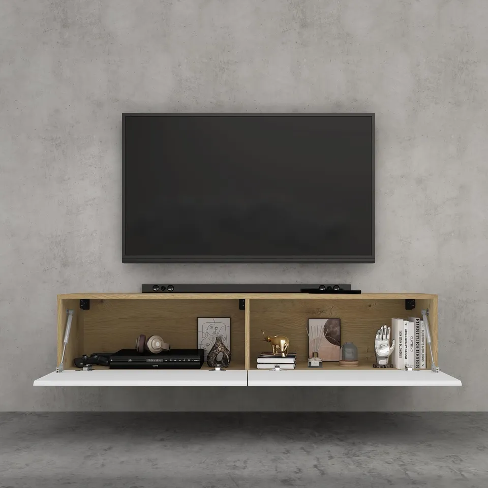 doporro-m-bel-meuble-tv-140-cm-portes-soft-close-rangement image 1