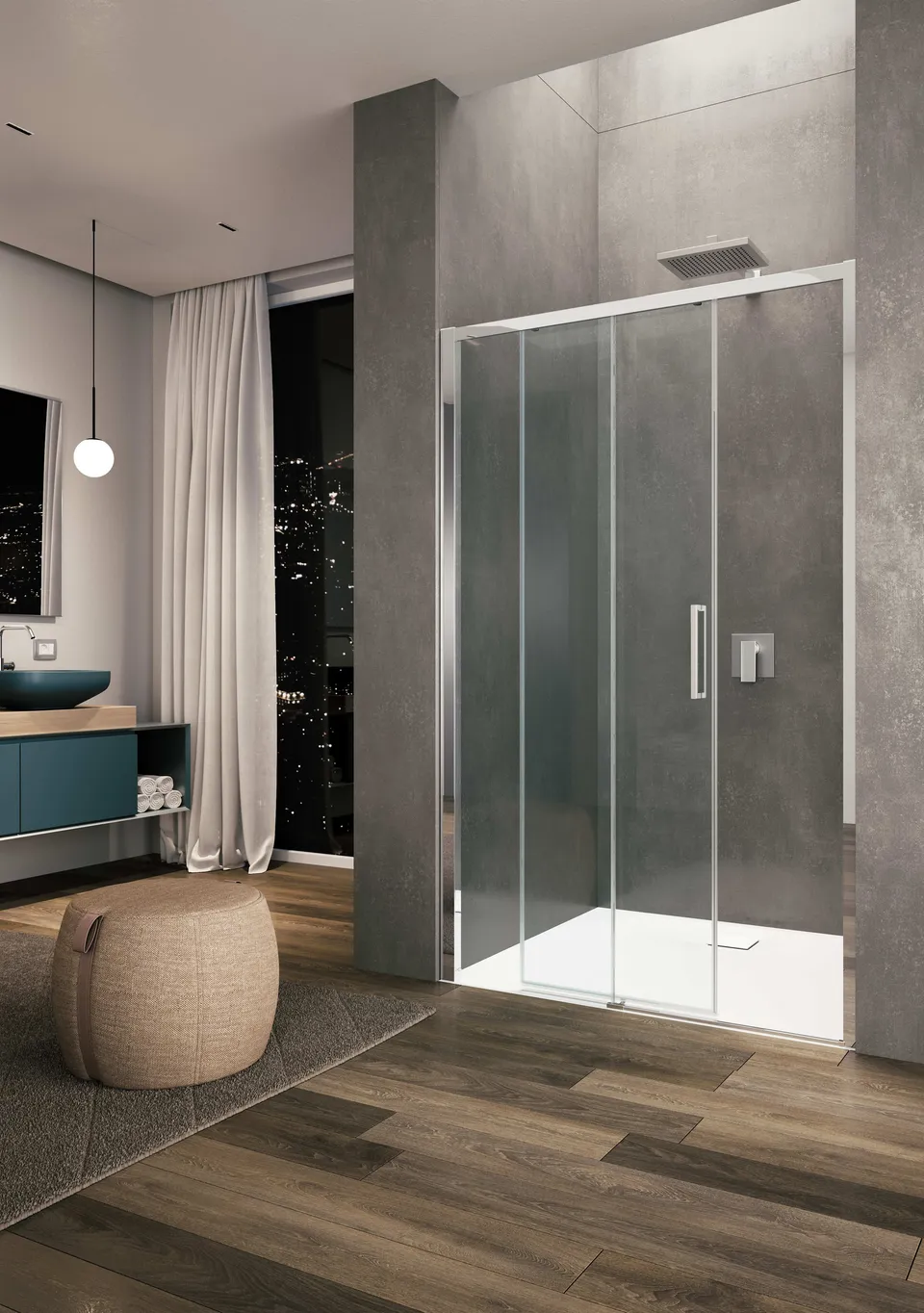 provex-arco-free-an-2-porte-de-douche-coulissante-verre image 1