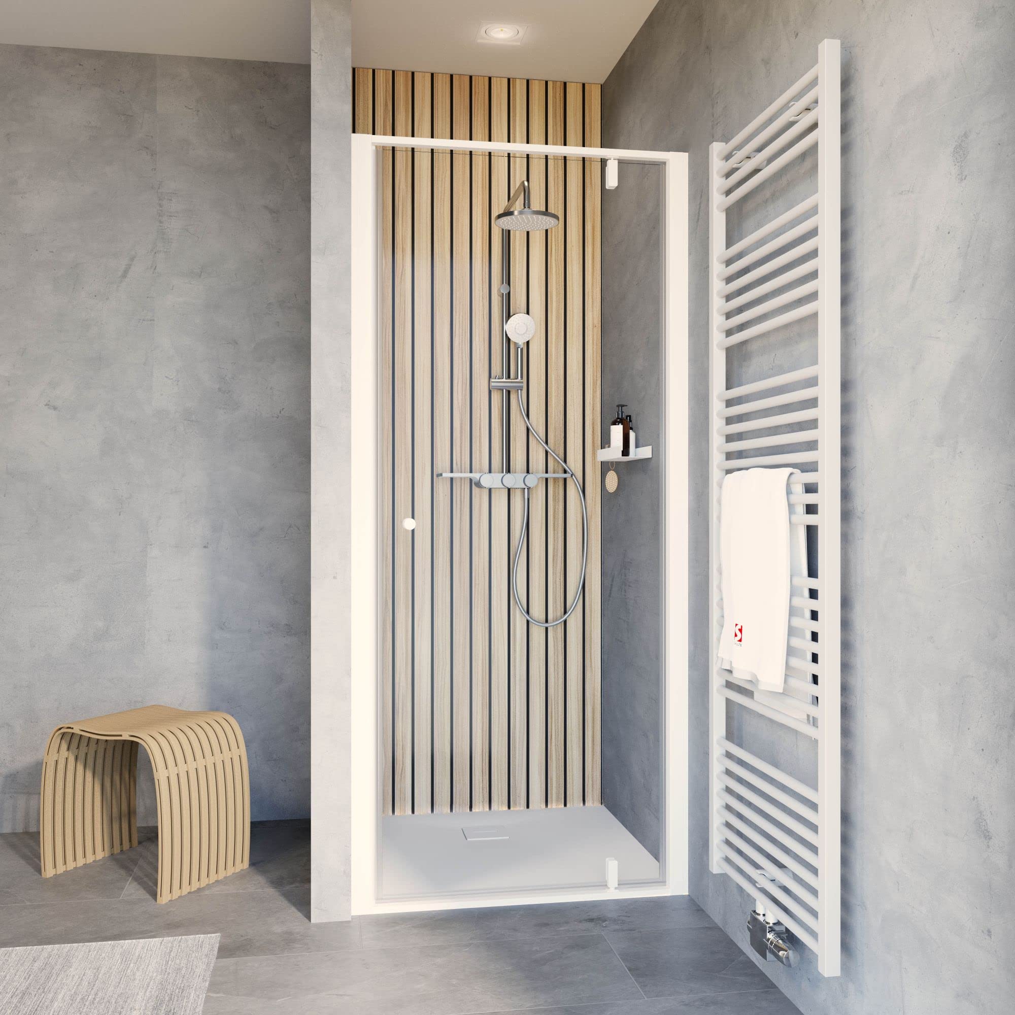 schulte-porte-douche-pivotante-niche-80x200-blanc-mat image 2