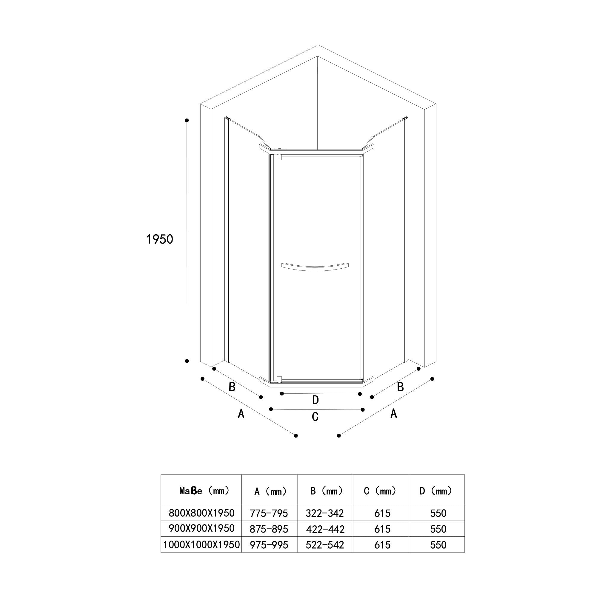 doporro-ravenna-paroi-douche-pentagonale-90x90x195-8mm image 7