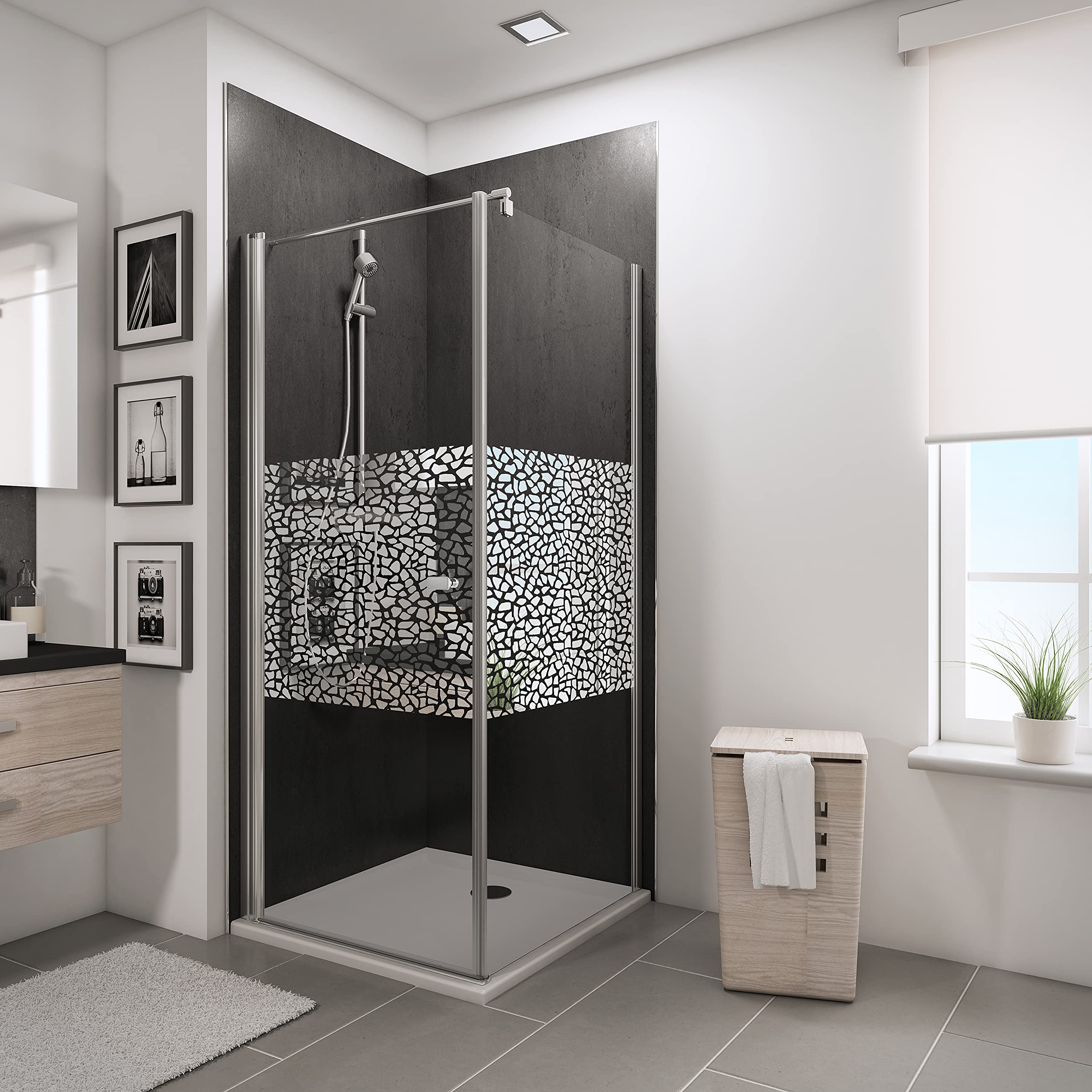 schulte-porte-pivotante-80x193-paroi-douche-galets-avec-laterale image 1