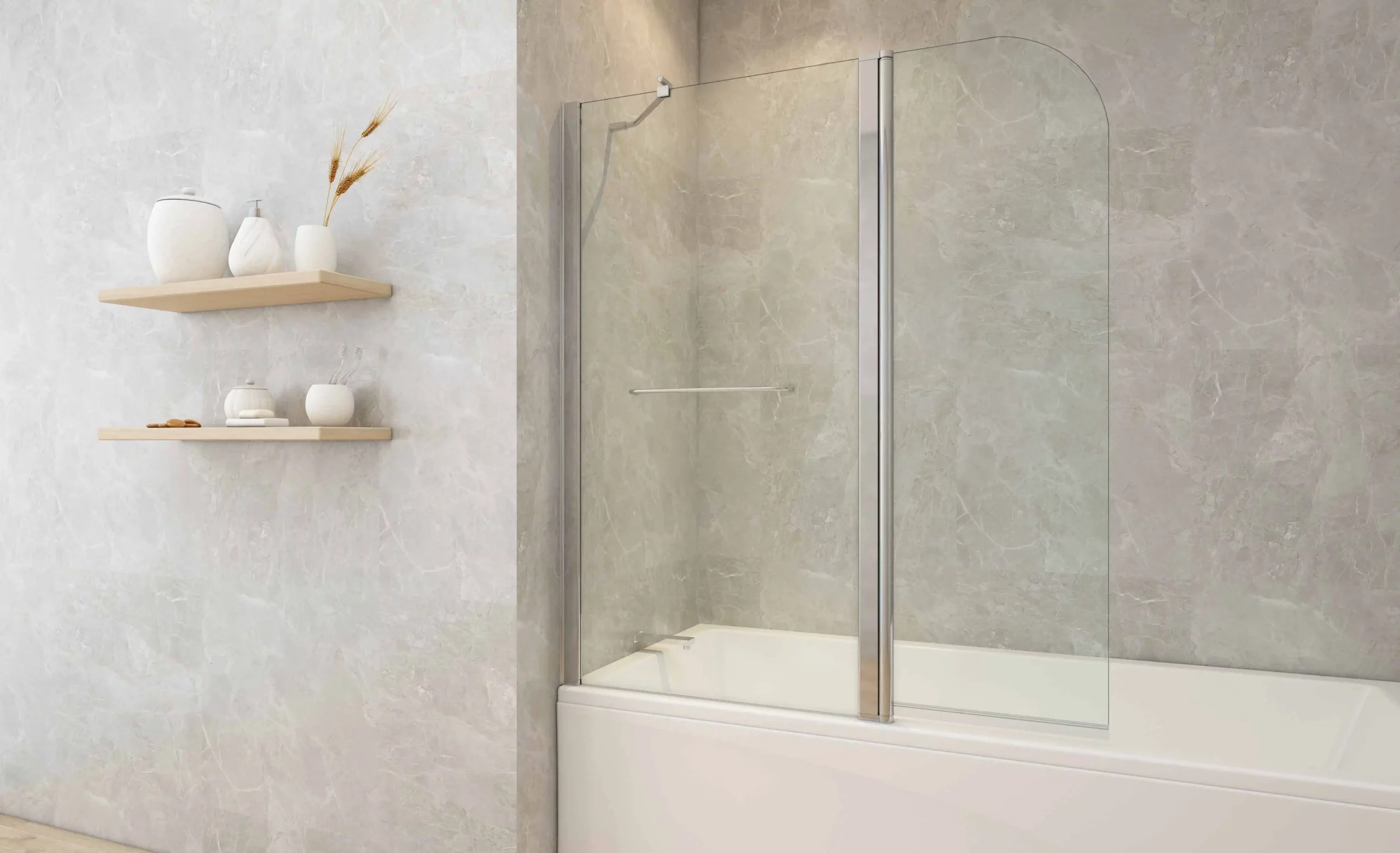krone-infini-curve-pare-baignoire-arrondi-porte-serviette image 1