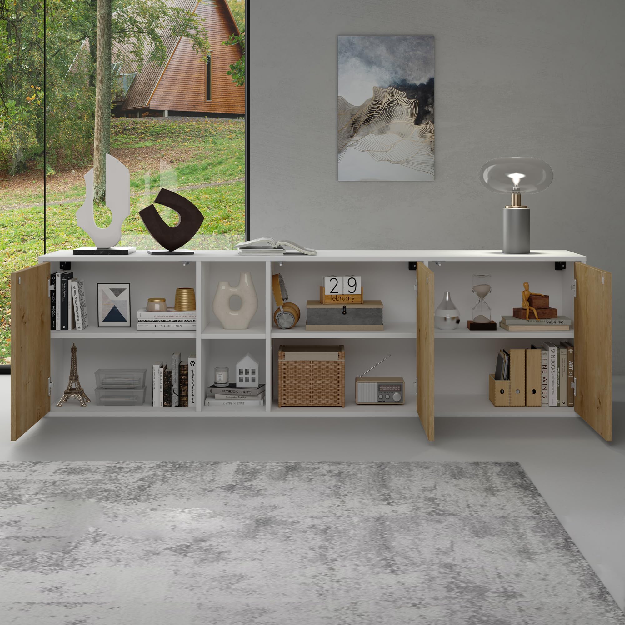 doporro-m-bel-buffet-bas-180cm-3-portes-blanc-ch-ne image 4