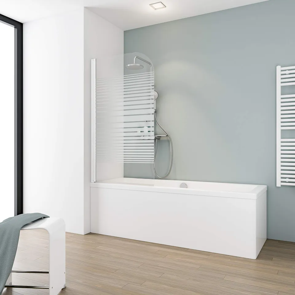 schulte-pare-baignoires-80x140-cm-blanc-d-cor-rayures-verre-5-mm image 1