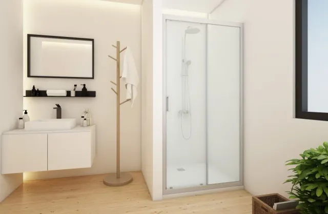 krone-prisma-porte-douche-coulissante-verre-transparent-gris image 1