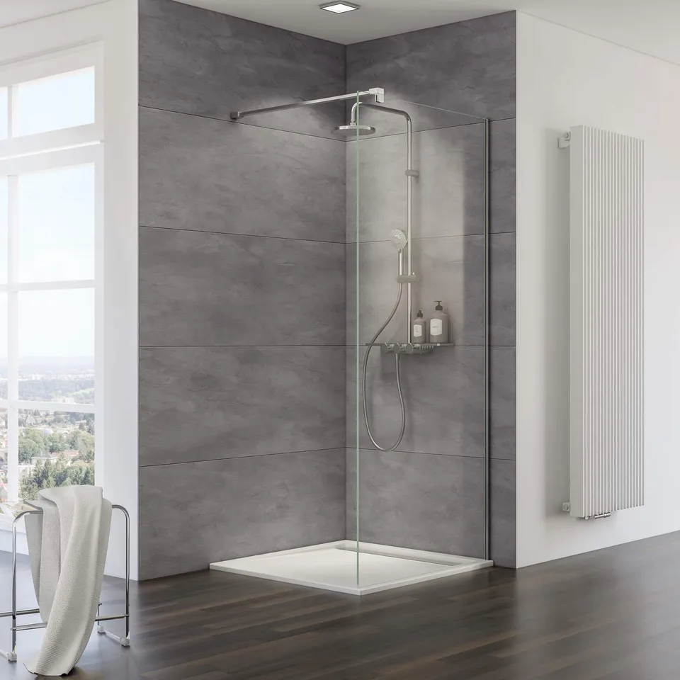 schulte-masterclass-paroi-douche-fixe-90x200-verre-10-mm-chrom image 1