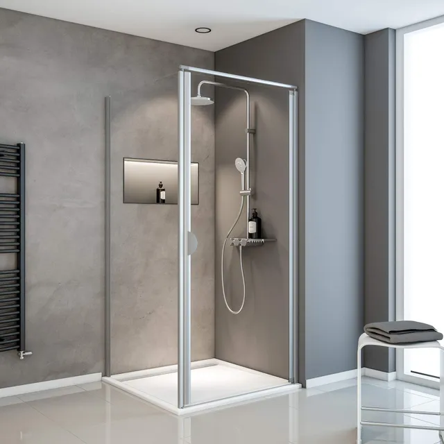 schulte-porte-pivotante-paroi-douche-80x80x180-cm-argent-transparent image 1