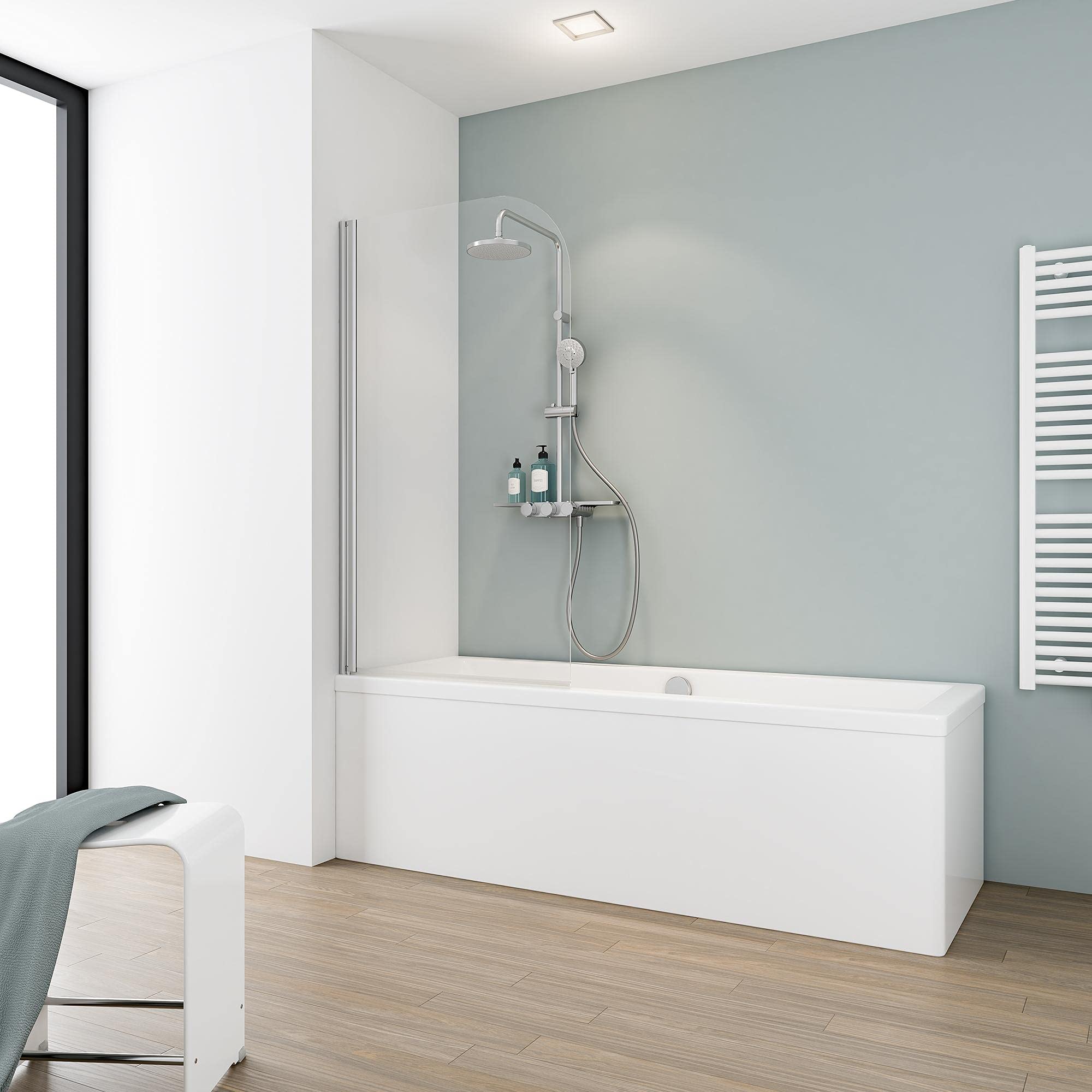 schulte-pare-baignoire-classique-chrom-verre-5mm-sur-mesure image 1