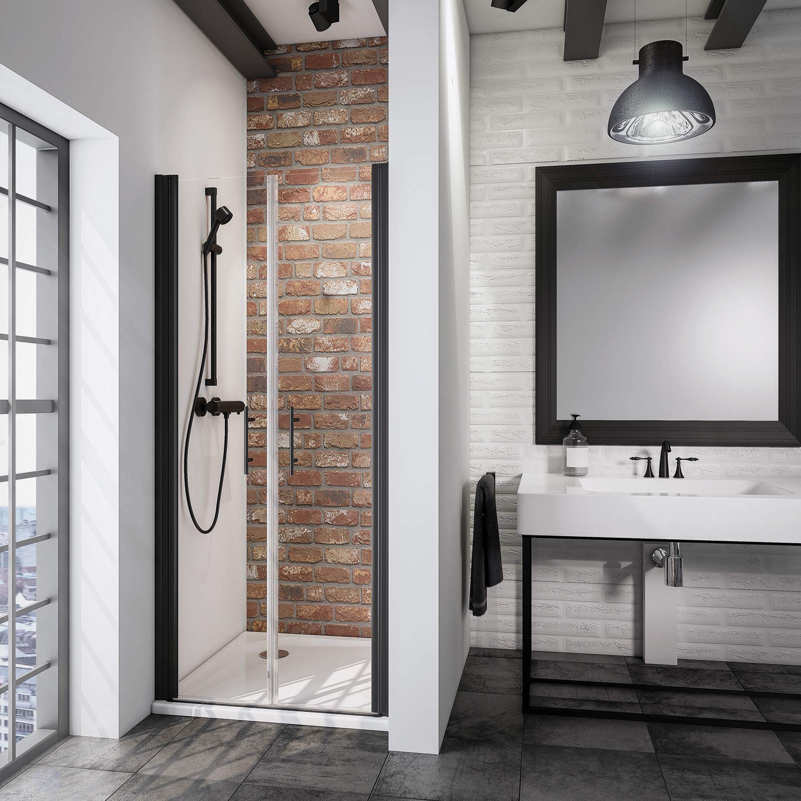 schulte-porte-douche-niche-2-battants-noir-80x192-cm image 7