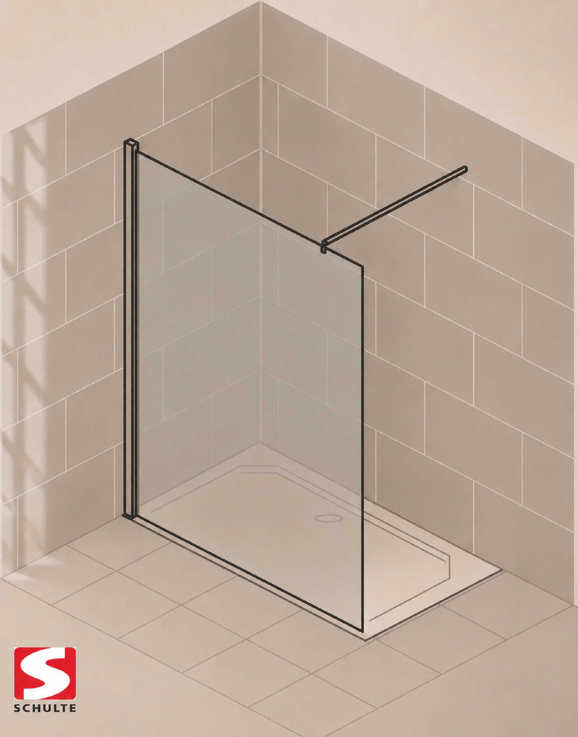 schulte-paroi-120x200-cm-vitre-douche-6-mm-chrom-barre-122 image 2