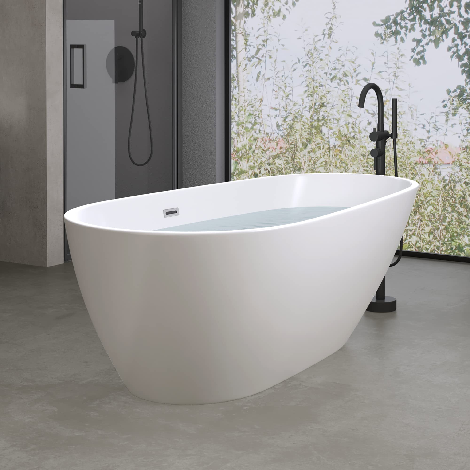 doporro-vicenza506-baignoire-lot-ovale-167cm-blanc-acrylique image 1