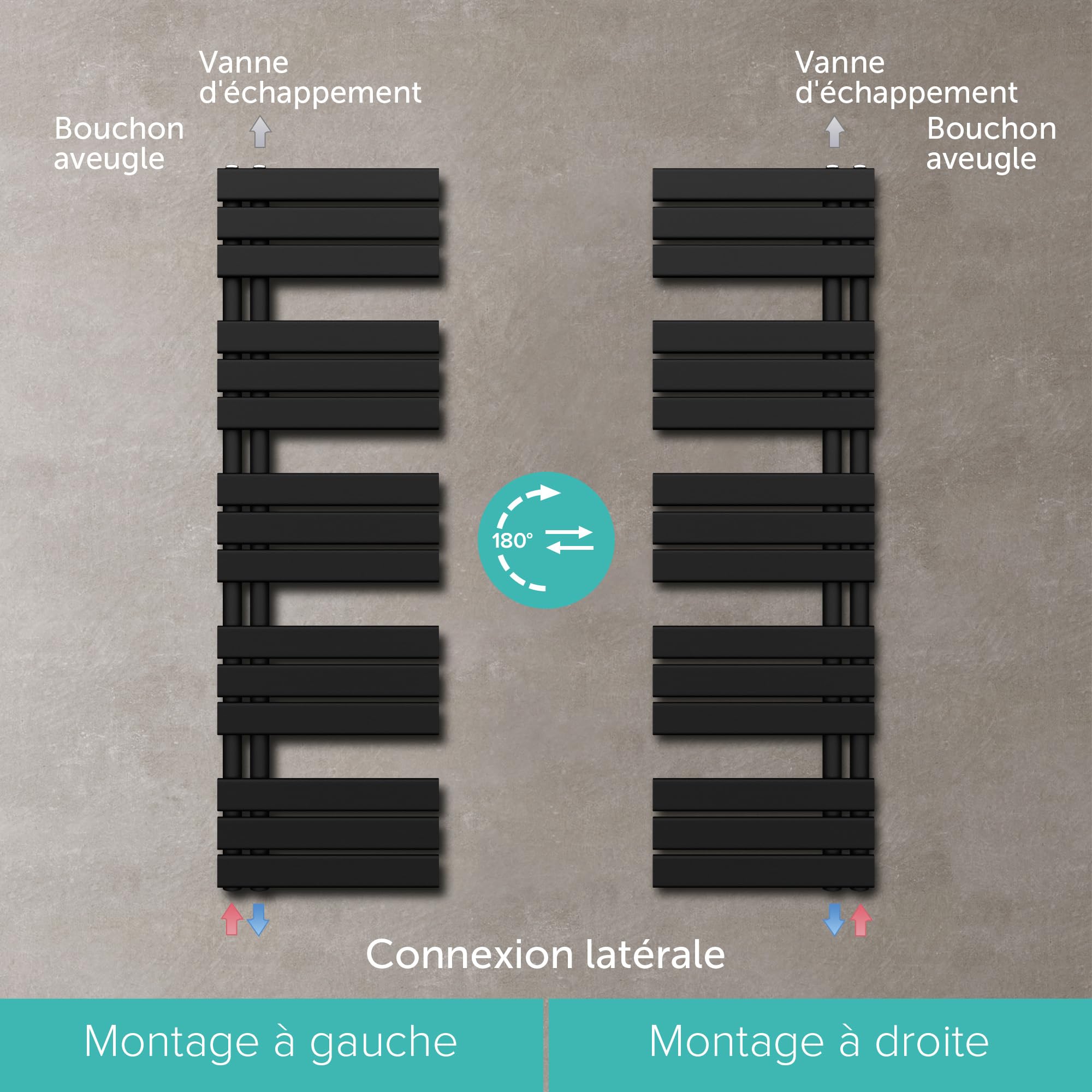 doporro-radiateur-s-che-serviettes-131x40-cm-gris-noir-eau-chaude image 6