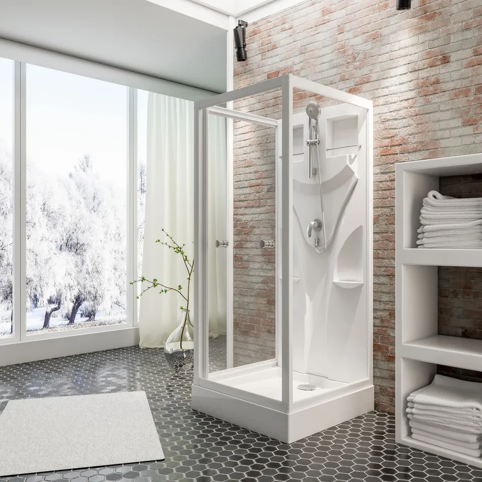 schulte-cabine-80x80x190-cm-cabine-de-douche-blanche-porte-coulissante image 1