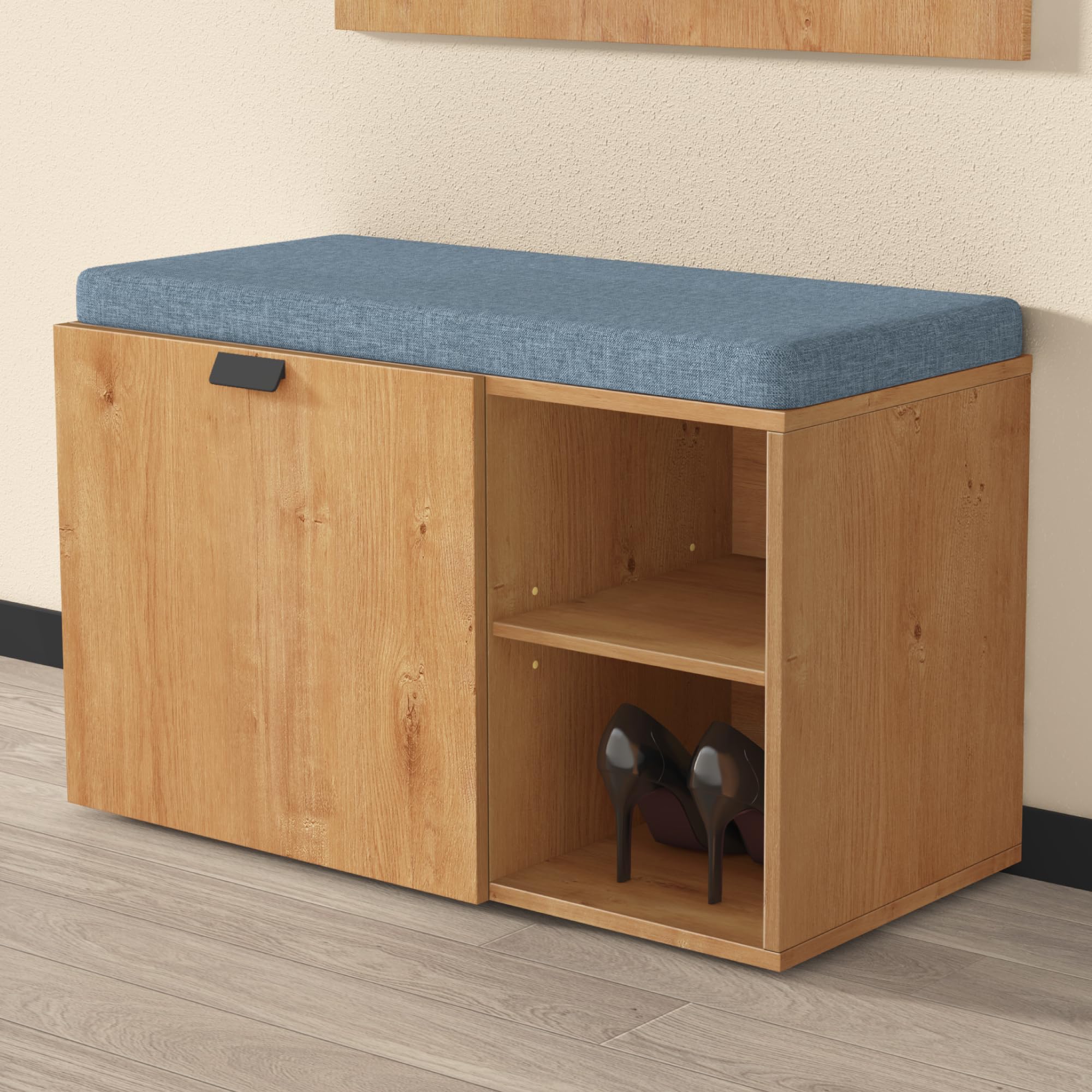doporro-banc-chaussures-bois-marron-clair-80-cm-avec-assise image 1