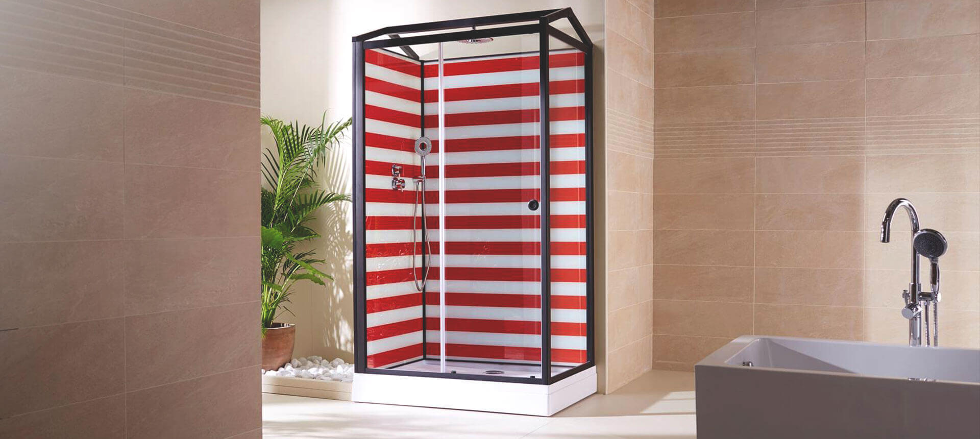 krone-deauville-cabine-de-douche-porte-pivotante-noire image 1