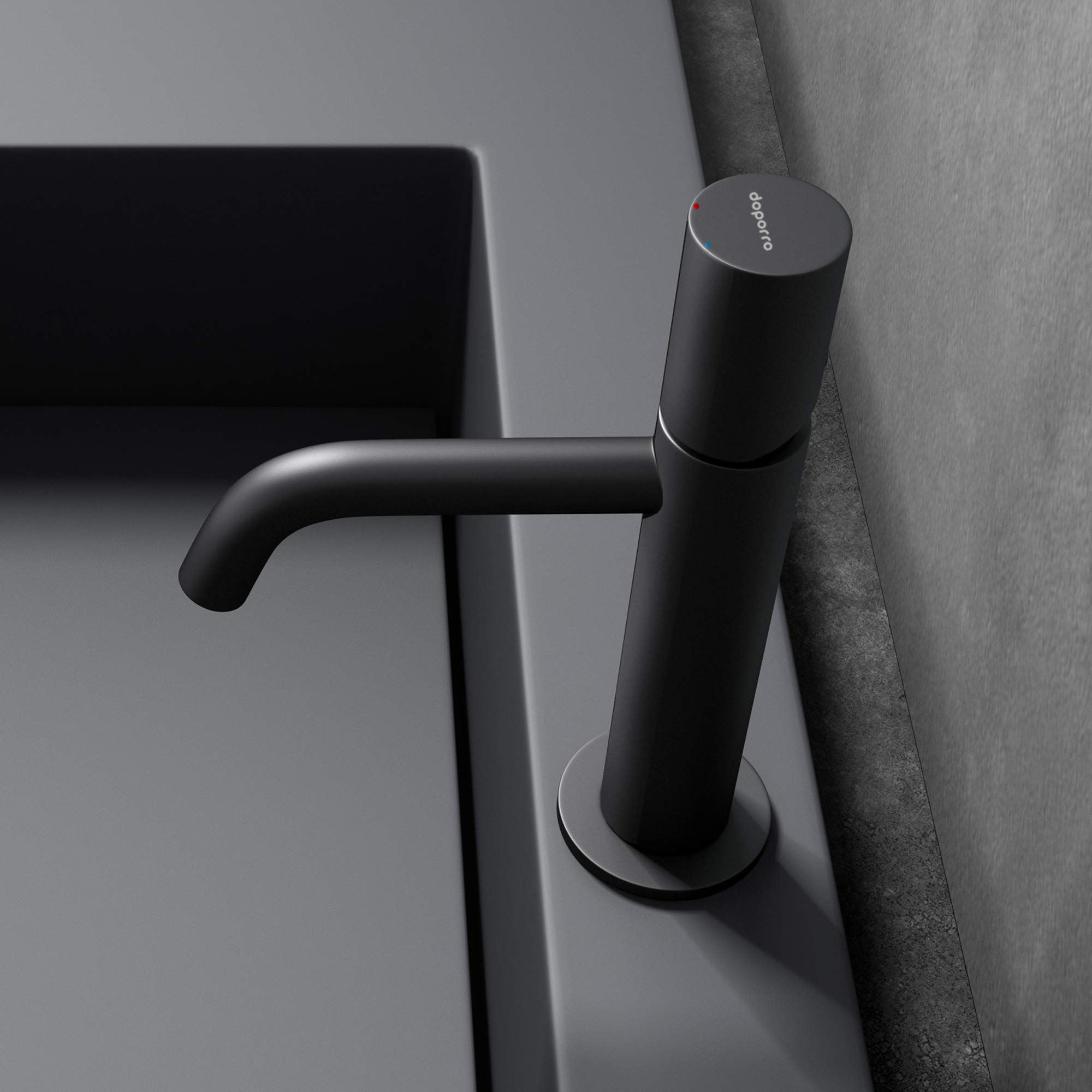doporro-mitigeur-lavabo-noir-mat-20-7-cm-laiton image 5