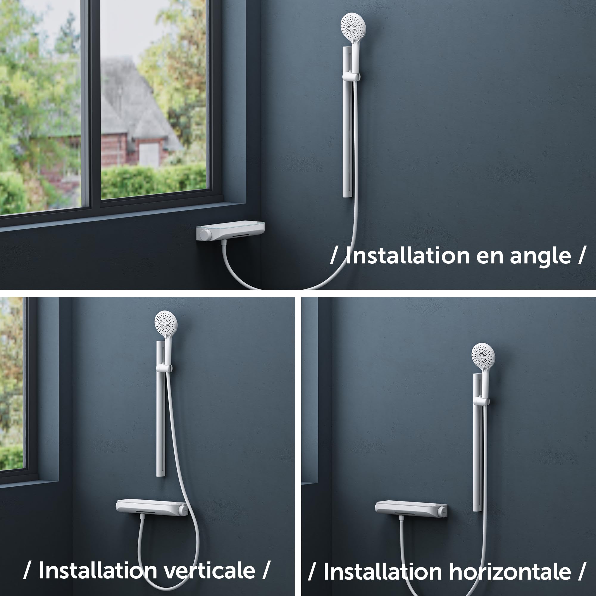 doporro-colonne-de-douche-thermostatique-blanc-mat-avec-tablette image 6