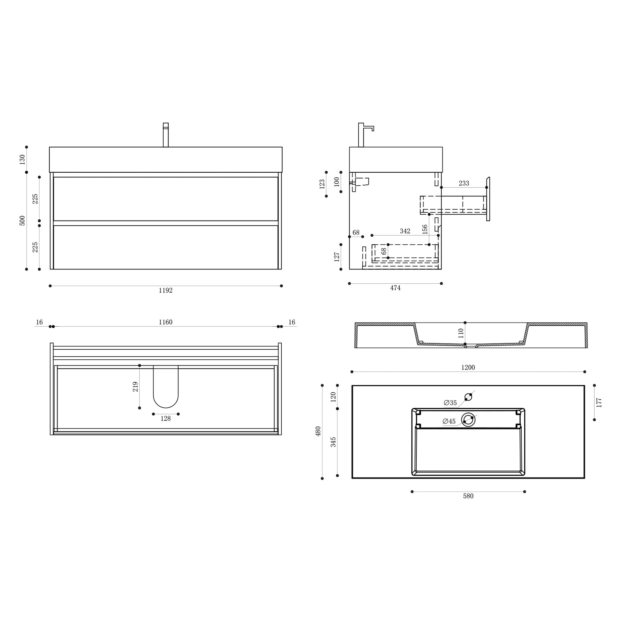 doporro-meuble-salle-de-bain-suspendu-120-cm-marron-miroir image 7