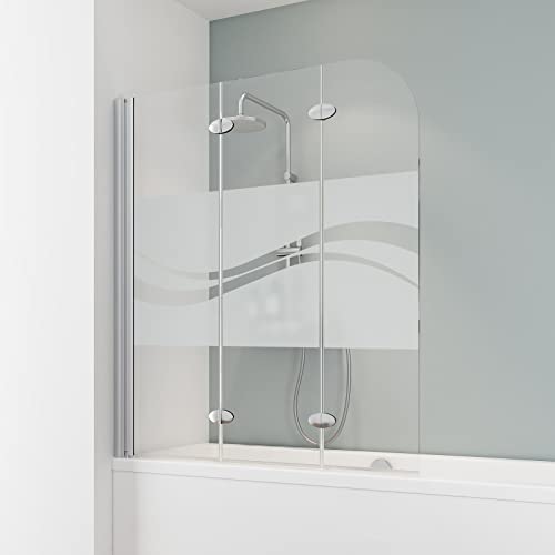schulte-pare-baignoires-125x140-argent-3-volets-verre-5mm image 8