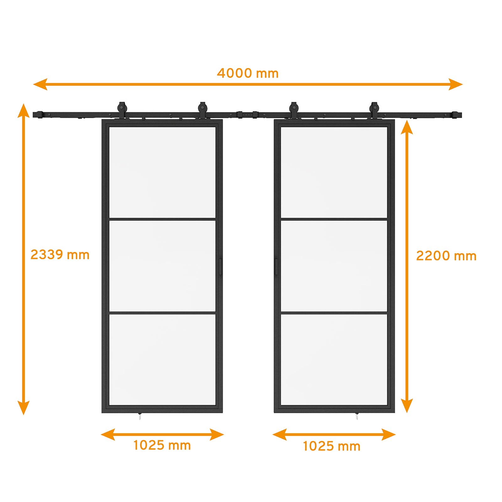 schulte-loft-porte-coulissante-verre-205x220-cm-noir-2-vantaux image 3