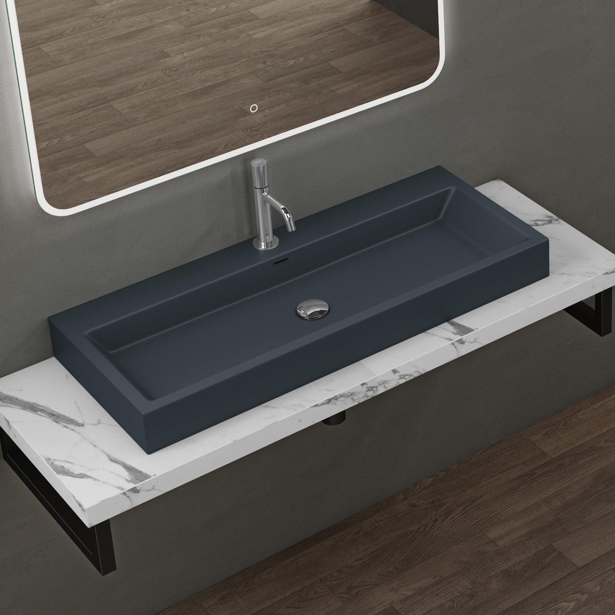 doporro-mineralguss-100x42x10cm-vasque-poser-blanc-monobloc image 8